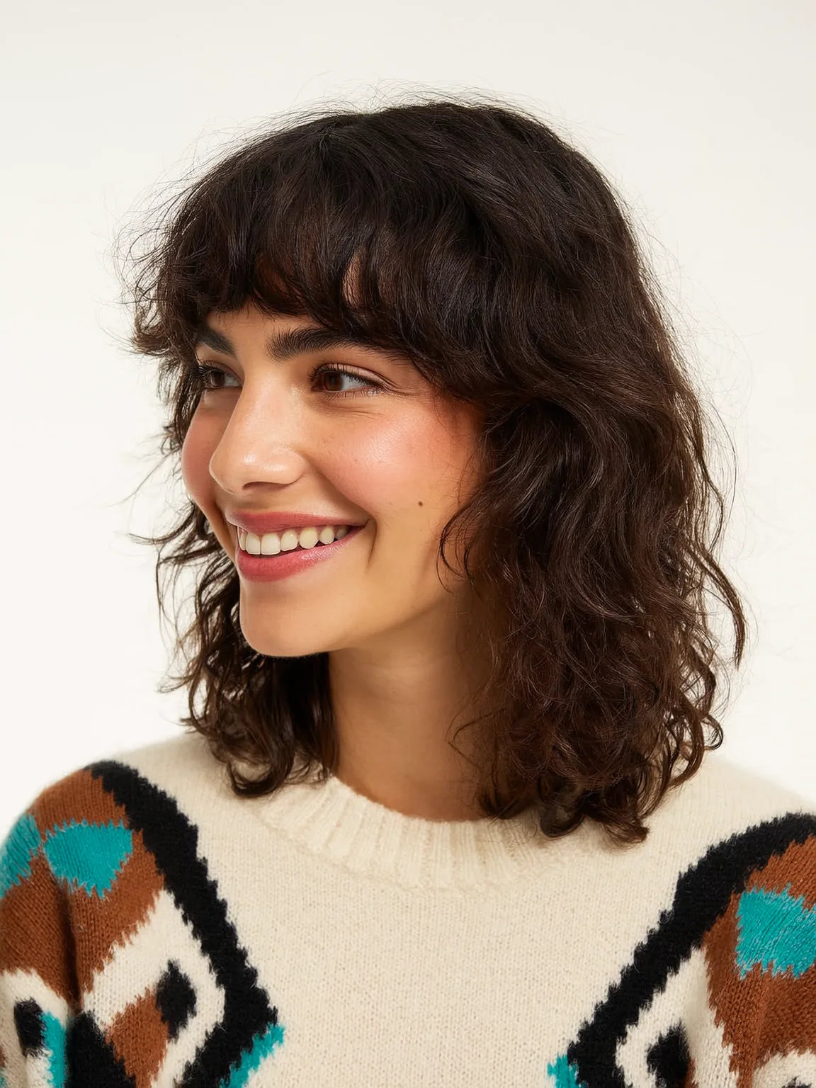 deep chocolate brown layered bob